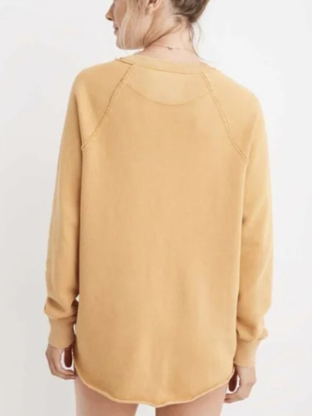 Aerie Yellow Everyday Kickback Crew Neck Sweater - Mustard Yellow-Orange/Gold - Picture 4 of 9